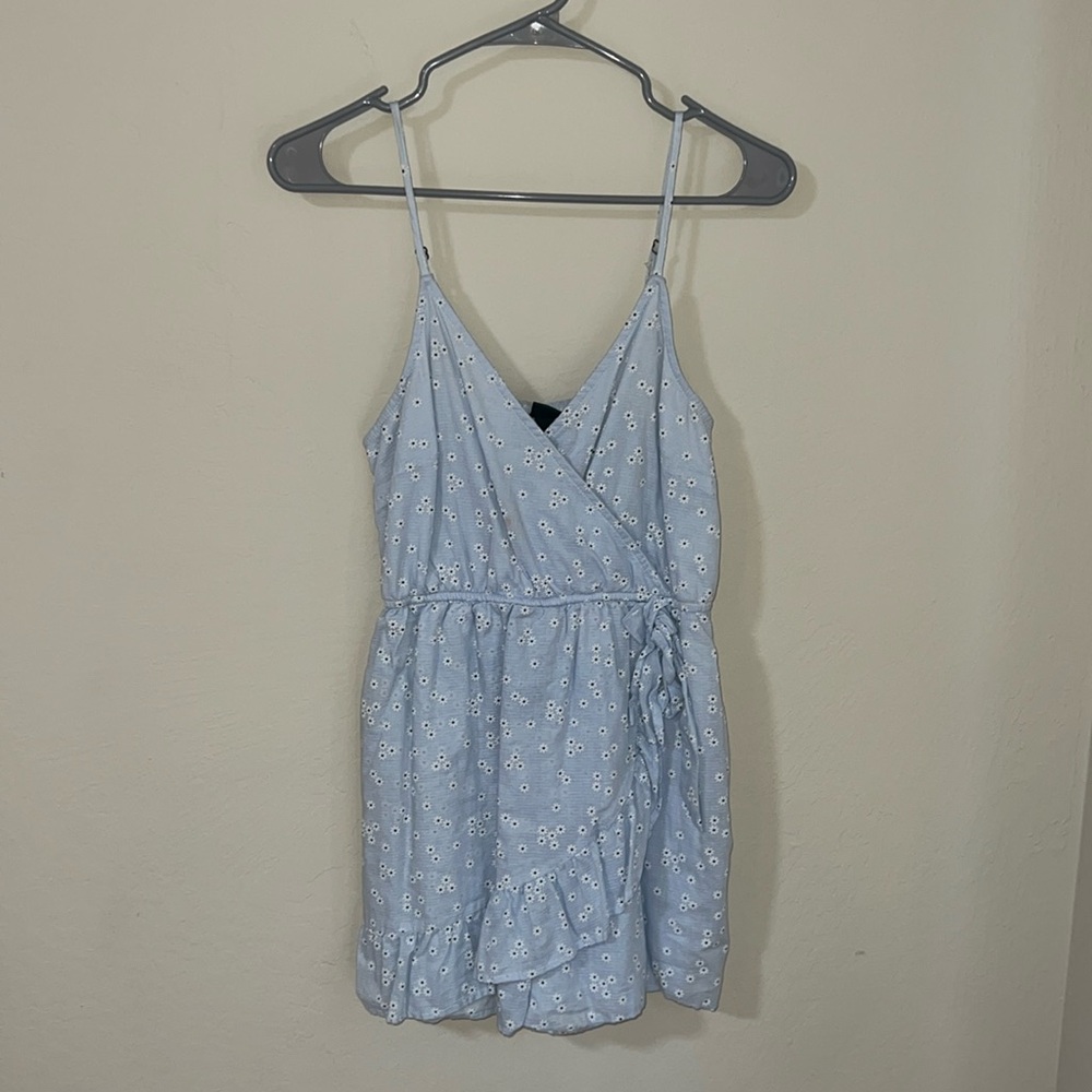 Blue floral romper